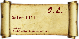 Odler Lili névjegykártya